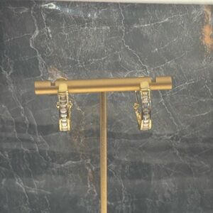 Hoop Earrings With Zircon Baguettes